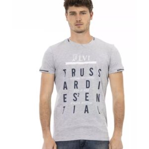 Short Sleeve Round Neck T-shirt with Front Print XL Men