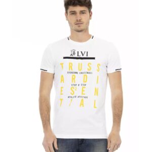 Front Print Short Sleeve T-Shirt with Round Neck L Men