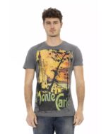 Short Sleeve T-Shirt with Round Neck and Front Print M Men