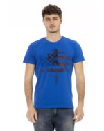 Short Sleeve T-shirt with Round Neck and Front Print 3XL Men