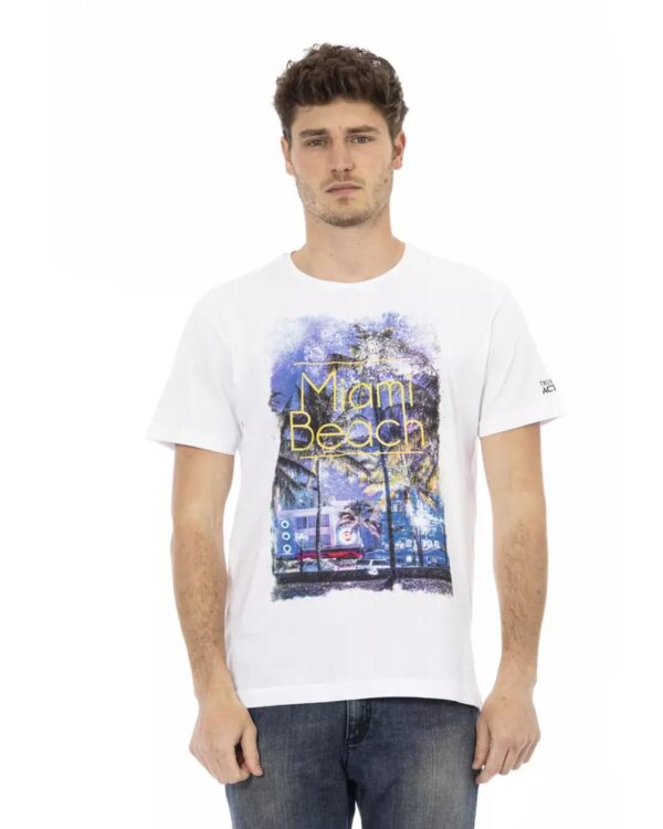 Front Print Short Sleeve T-shirt with Round Neck 3XL Men