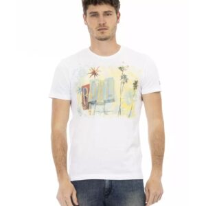 Short Sleeve T-shirt with Round Neck and Front Print L Men