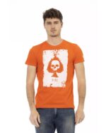 Short Sleeve T-shirt with Round Neck and Front Print L Men