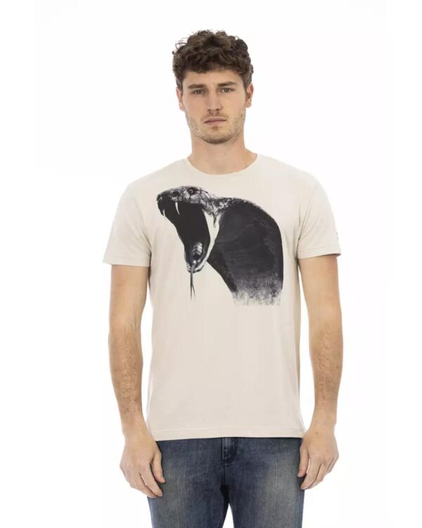 Short Sleeve T-shirt with Round Neck - Front Print S Men