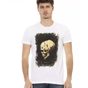 Short Sleeve Round Neck T-shirt with Front Print 3XL Men