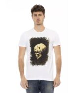 Short Sleeve Round Neck T-shirt with Front Print S Men