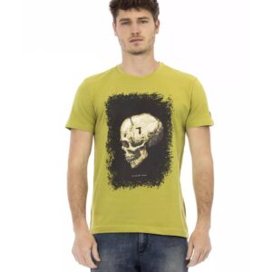 Short Sleeve Round Neck T-shirt with Front Print L Men