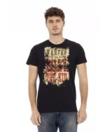 Front Print Short Sleeve T-shirt with Round Neck L Men