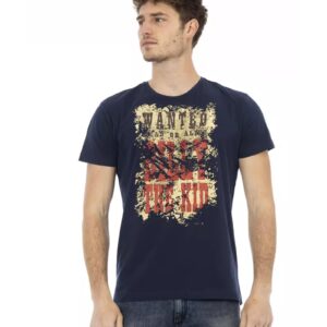 Printed Short Sleeve T-shirt with Round Neck L Men