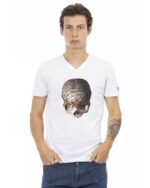 Short Sleeve T-shirt With V-neck. Front Print. XL Men