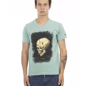 Printed V-neck Short Sleeve T-shirt L Men