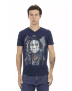 Front Print V-neck T-shirt L Men