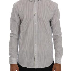 Frankie Morello Casual Shirt with Blue Stripes L Men