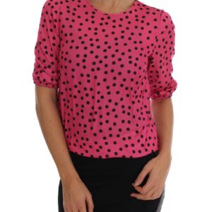 Enchanted Sicily Silk Blouse with Polka Dots 38 IT Women