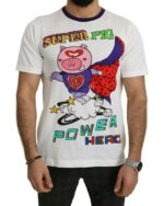 Authentic  Roundneck Short Sleeve T-shirt with Super Pig Motive 46 IT Men