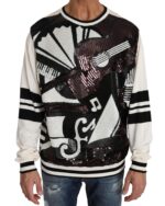 New York Jazz Sequined Silk Pullover Sweater 48 IT Men