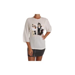 White Multicolor Figure Family T-shirt 38 IT Women