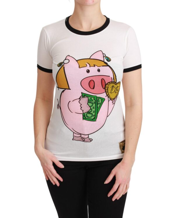 Year of the Pig Crewneck T-shirt 46 IT Women