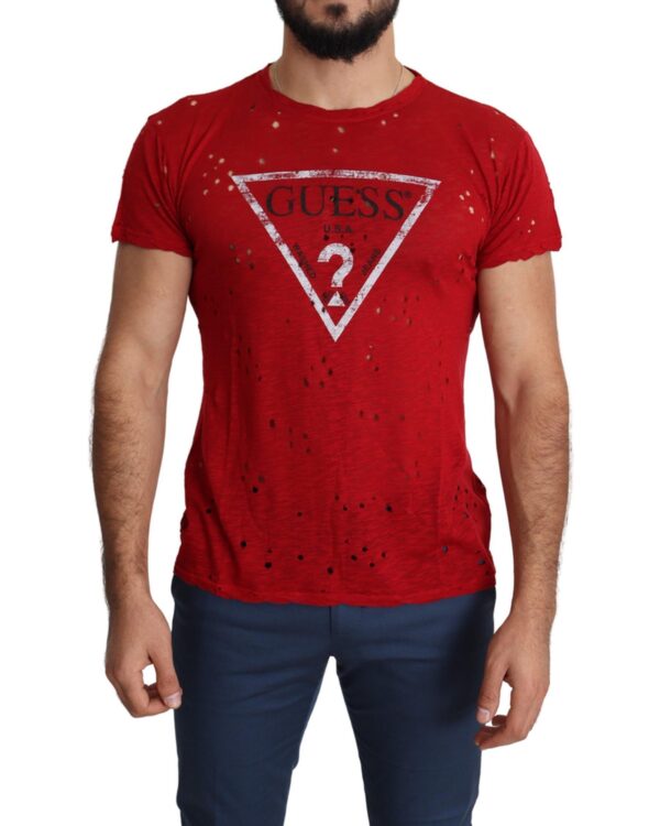 Authentic  Red Cotton Stretch T-shirt L Men