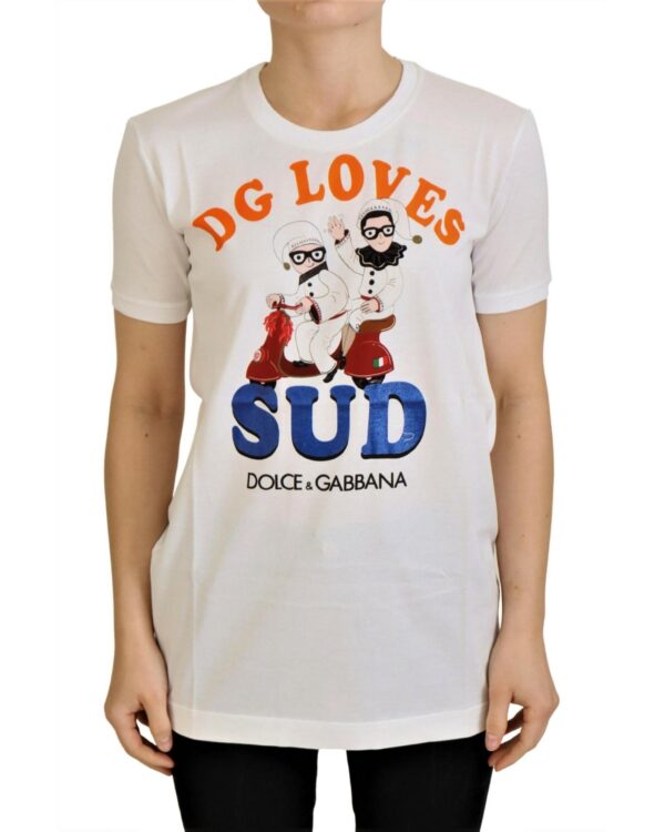 Crew Neck T-shirt with DG LOVES SUD Motive 38 IT Women