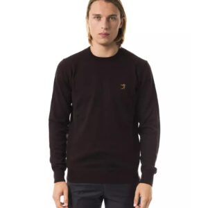 Embroidered Crew Neck Sweater in Extrafine Wool Merinos Fabric L Men