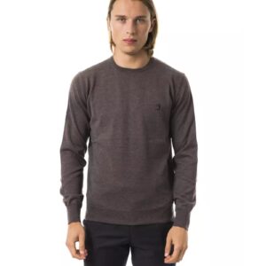 Embroidered Extrafine Wool Merinos Crew Neck Sweater L Men