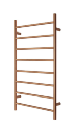 Premium Brushed Rose Gold Heated Towel Rack - 8 Bars  Round Design  AU Standard  1000x620mm Wide