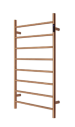 Premium Brushed Rose Gold Heated Towel Rack with LED control- 8 Bars  Round Design  AU Standard  1000x620mm Wide