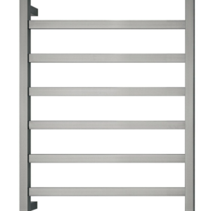 Premium Brushed Nickel Heated Towel Rack - 8 Bars  Square Design  AU Standard  1000x620mm Wide