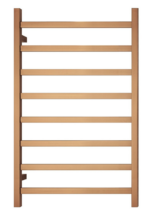 Premium Brushed Rose Gold Heated Towel Rack - 8 Bars  Square Design  AU Standard  1000x620mm Wide