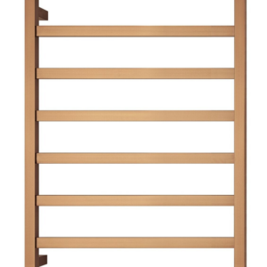 Premium Brushed Rose Gold Heated Towel Rack - 8 Bars  Square Design  AU Standard  1000x620mm Wide