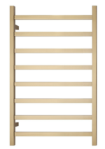 Premium Brushed Gold Heated Towel Rack - 8 Bars  Square Design  AU Standard  1000x620mm Wide