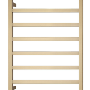 Premium Brushed Gold Heated Towel Rack - 8 Bars  Square Design  AU Standard  1000x620mm Wide