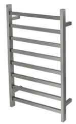 Premium Gunmetal Heated Towel Rack - 8 Bars  Square Design  AU Standard  1000x620mm Wide