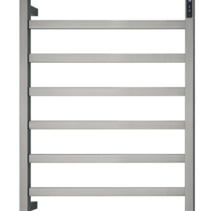 Premium Brushed Nickel Heated Towel Rack with LED control- 8 Bars  Square Design  AU Standard  1000x620mm Wide