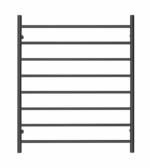 Premium Matte Black Heated Towel Rack - 8 Bars  Round Design  AU Standard  1000x850mm Wide