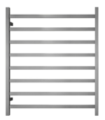 Premium Gunmetal Heated Towel Rack - 8 Bars  Square Design  AU Standard  1000x850mm Wide