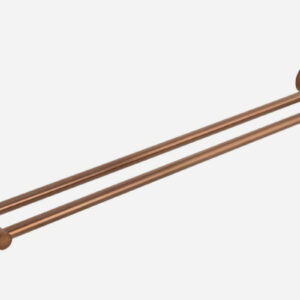 Luxurious Brushed Rose Gold Stainless Steel 304 Towel Rack Rail - Double Bar 600mm