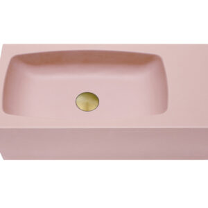 New Concrete Cement Wash Basin Counter Top Matte Pink Wall Hung Curved Basin