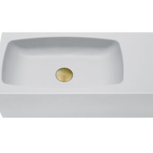 New Concrete Cement Wash Basin Counter Top Matte White Wall Hung Curved Basin