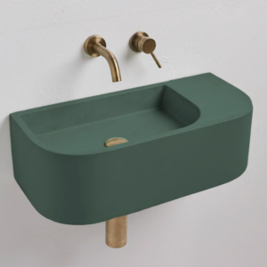 New Concrete Cement Wash Basin Counter Top Matte Lake Green Wall Hung Basin