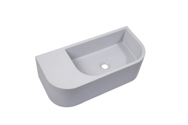 New Concrete Cement Wash Basin Counter Top Matte Light Grey Wall Hung Basin