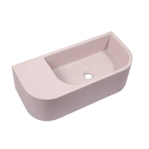 New Concrete Cement Wash Basin Counter Top Matte Pink Wall Hung Basin