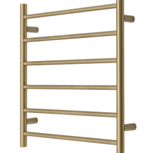 Premium Brushed Gold Towel Rack - 6 Bars  Round Design  AU Standard  650x620mm Wide