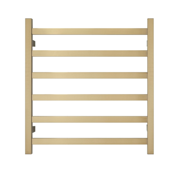 Premium Brushed Gold Towel Rack - 6 Bars  Square Design  AU Standard  650x620mm Wide