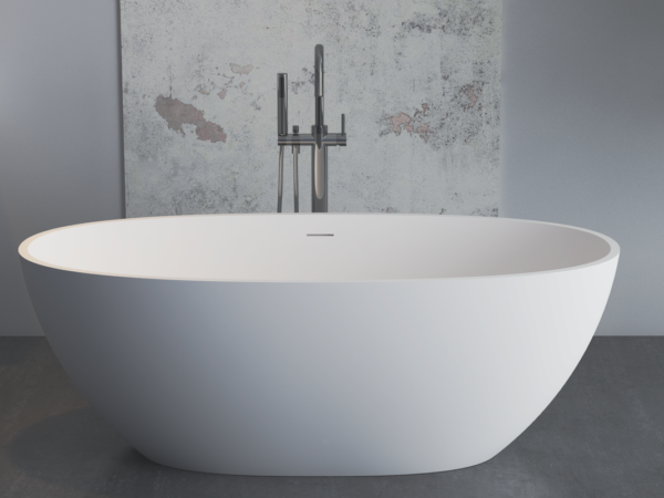 Medium Size Oval Shaped Cast stone - Solid Surface Bath 1700mm Length