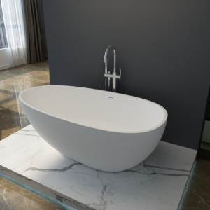 Medium Size Egg Shaped Cast stone - Solid Surface Bath 1600mm length