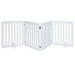 Four Panel Freestanding Dog Gate  White