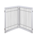 Wooden Dog Pen and Pet Gate Two-Panel Extension  White