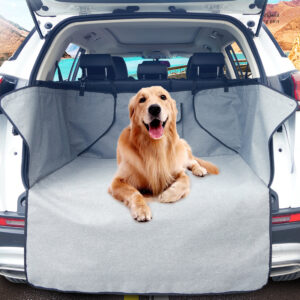 Ondoing Grey Dog Car Boot Cover SUV Liner Trunk Rear Cargo Hammock Waterproof Protector